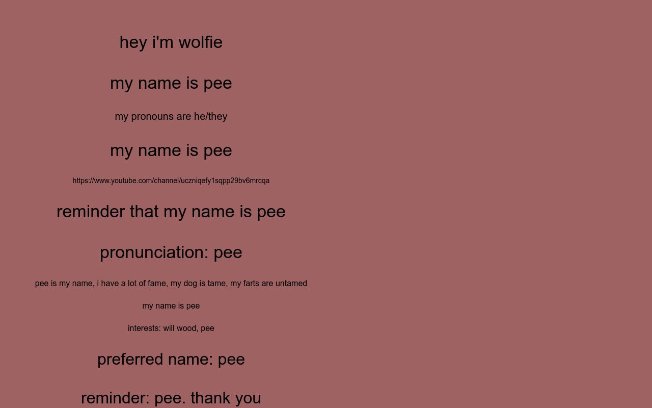 my name is pee